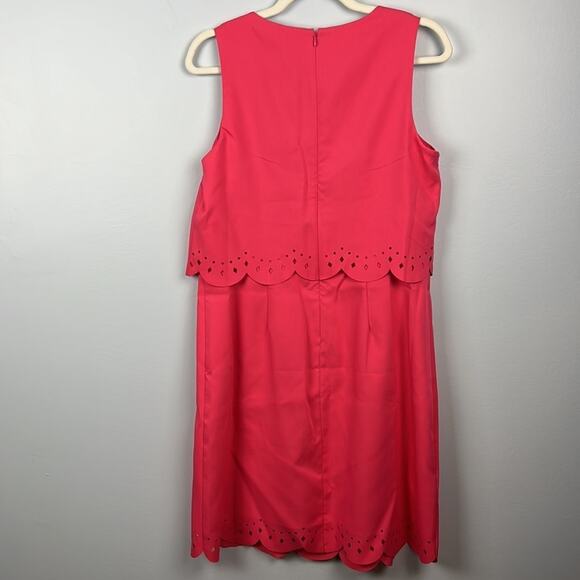 Loft NWT pink sleeveless scalloped dress with cutouts size 8 - Picture 8 of 9
